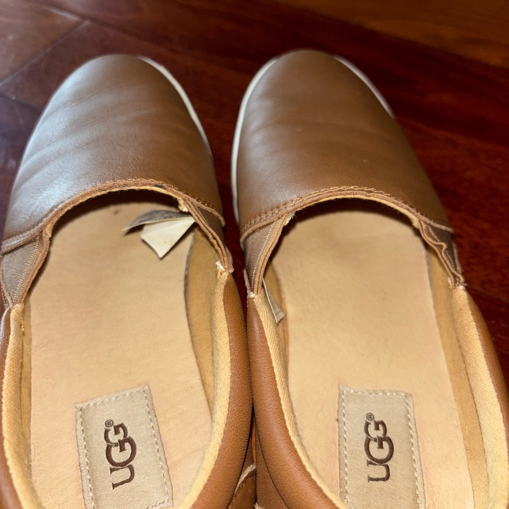 UGG Chestnut Leather Slip-On Sneakers - Picture 4 of 8